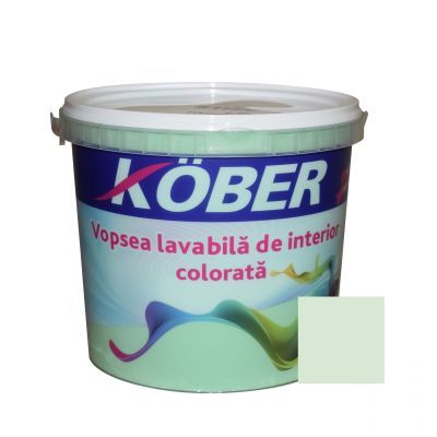 Vopsea lavabila interior, colorata, Kober, menta V8365, 4 L