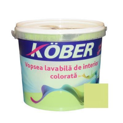 Vopsea lavabila interior, colorata, Kober, verde mar V8355, 4 L