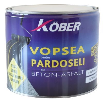 Vopsea pe baza de solvent Kober pentru beton si asfalt, galben, aspect mat, 2.5 L