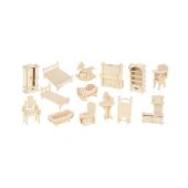 Set Mobilier Din Lemn Pentru Papusi 34BUC/SET 9423